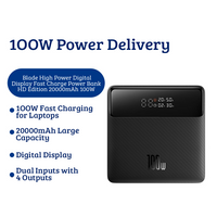 Thumbnail for Baseus Blade Power Digital Display Fast Charging Power Bank HD Edition 20000mAh 100W PPBL000301-Black