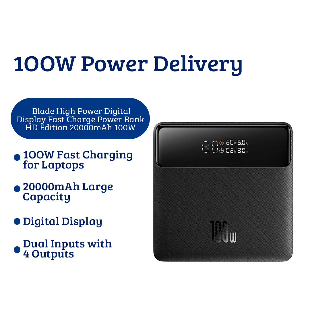 Baseus Power Digital Display Fast Charging Power Bank HD Edition 20000mAh 100W PPBL000301-Black
