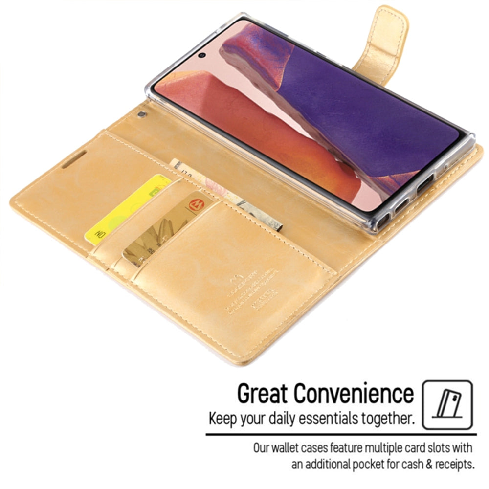 Samsung Galaxy Note 20 Leather Wallet Flip Case Cover - Black