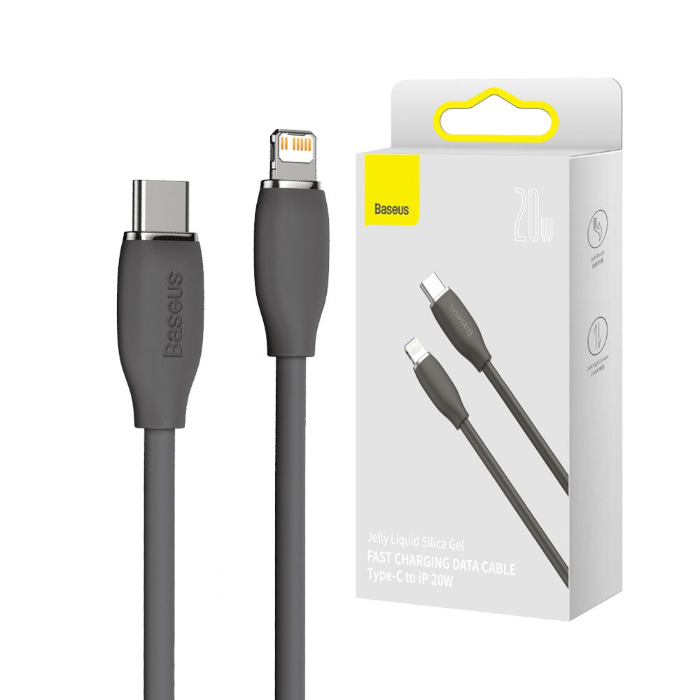 Jelly Liquid Silica Gel Fast Charging Data Cable Type-C to iP 20W 1.2m - Blue