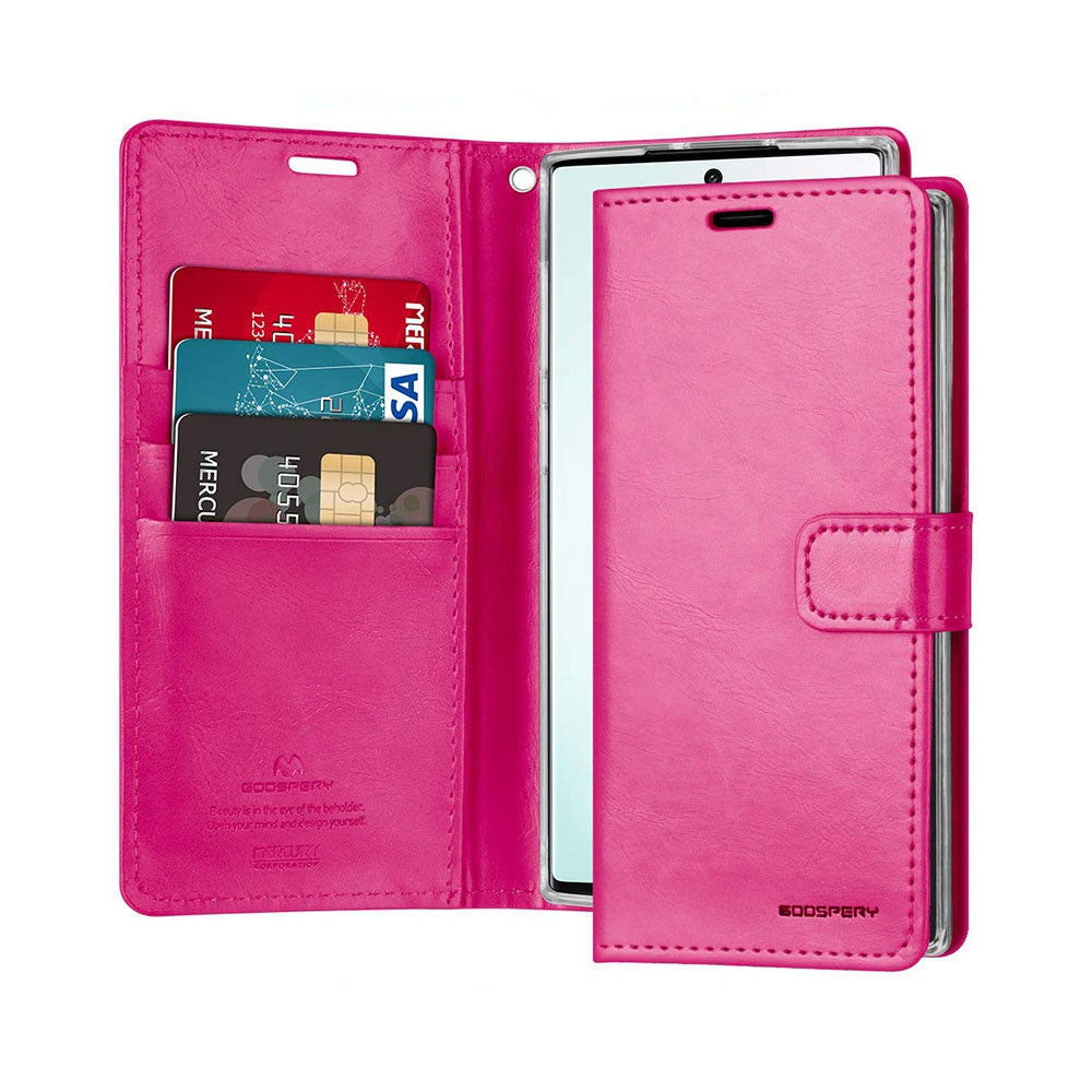 Samsung Galaxy Note 10 Leather Wallet Flip Case Cover - Black