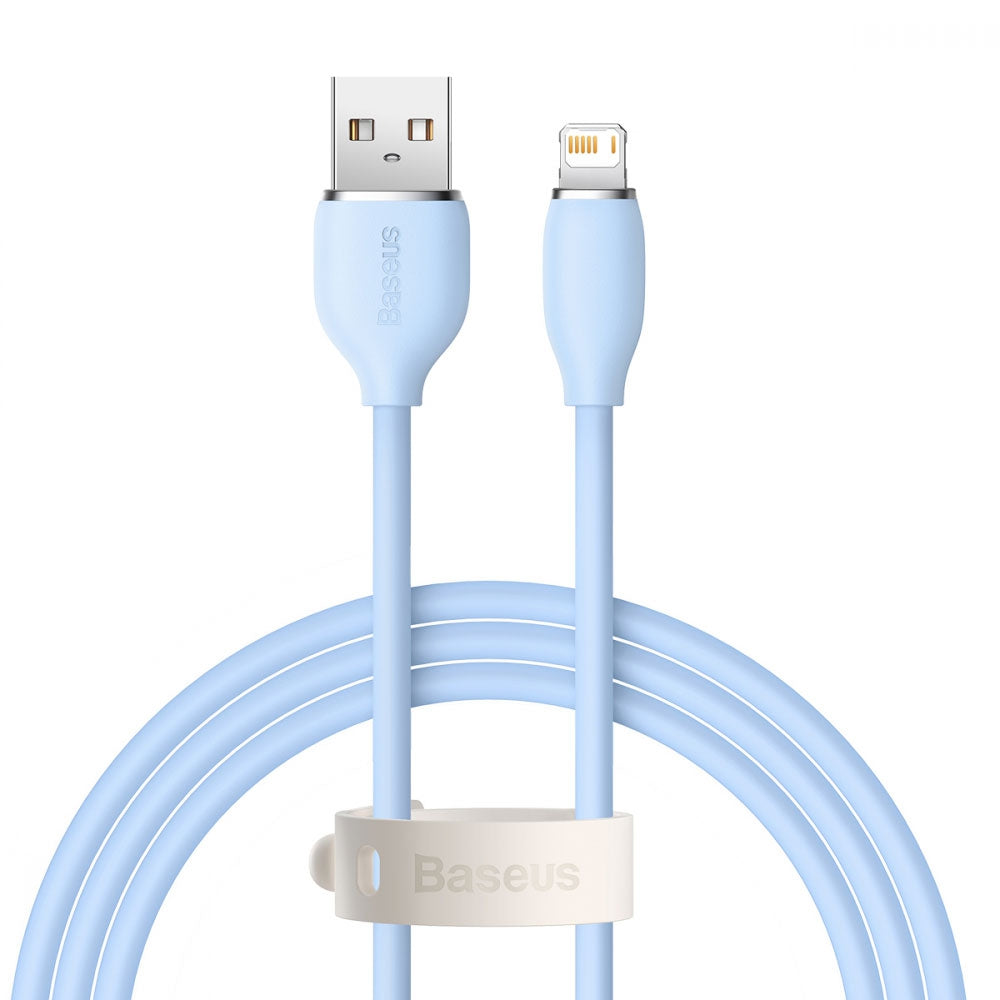 Jelly Liquid Silica Gel Fast Charging Data Cable USB to iP 2.4A 1.2m - Blue