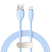 Thumbnail for Jelly Liquid Silica Gel Fast Charging Data Cable USB to iP 2.4A 1.2m - Blue