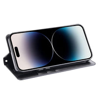 Thumbnail for Hanman PU Flip Leather Wallet Cover Case for iPhone 15 - Black