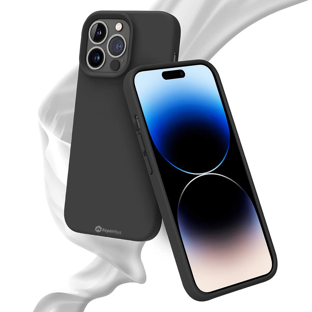 iPhone 15 Liquid Silicone Case Cover - Washable, Shock-Proof, Drop-Resistant, Ultra-Soft, Scratch-Free, Durable- Black