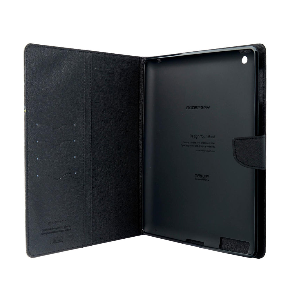 iPad 10.2 Leather Wallet Flip Case Cover - Black