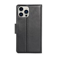 Thumbnail for Hanman PU Flip Leather Wallet Cover Case for iPhone 15 Pro - Black