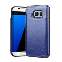 Thumbnail for Samsung Galaxy S7 Edge Leather Wallet Flip Case Cover - Black
