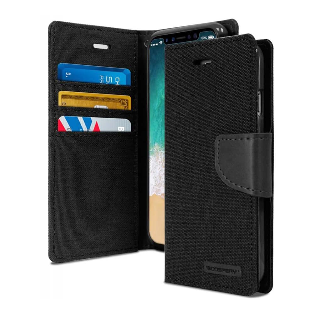 iphone-11-leather-wallet-flip-case-cover-black-21323 Black