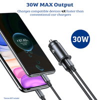 Thumbnail for 30W USB & Type C Port Quick Charge 3.0 PD Car Adapter