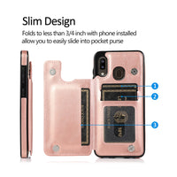 Thumbnail for Samsung Galaxy A20 Leather Wallet Flip Case Cover - Black