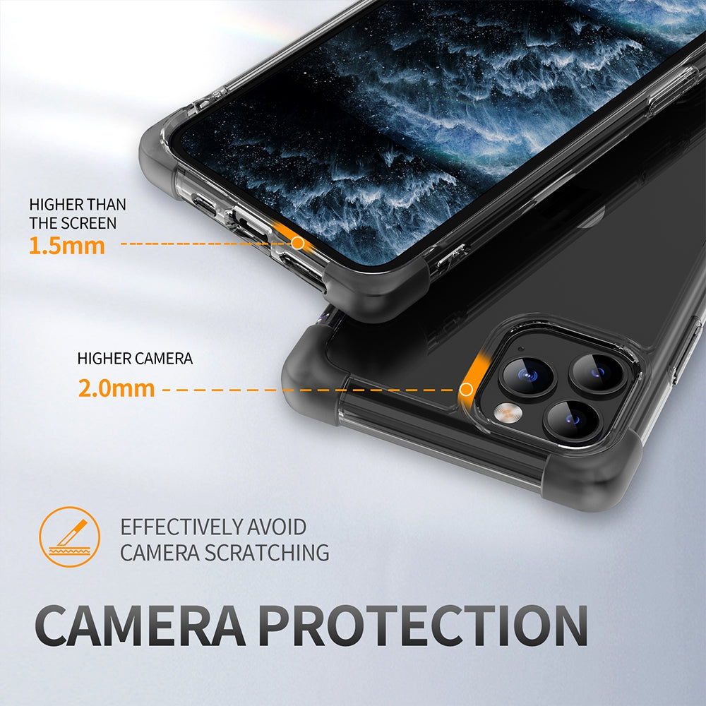 Anti-Shock Space Protective Clear Case Cover for iPhone 11 Pro Max-Clear - Black