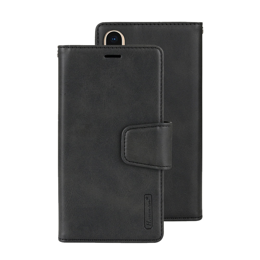 iPhone XS Max Leather Wallet Flip MagSafe Case Cover - Black