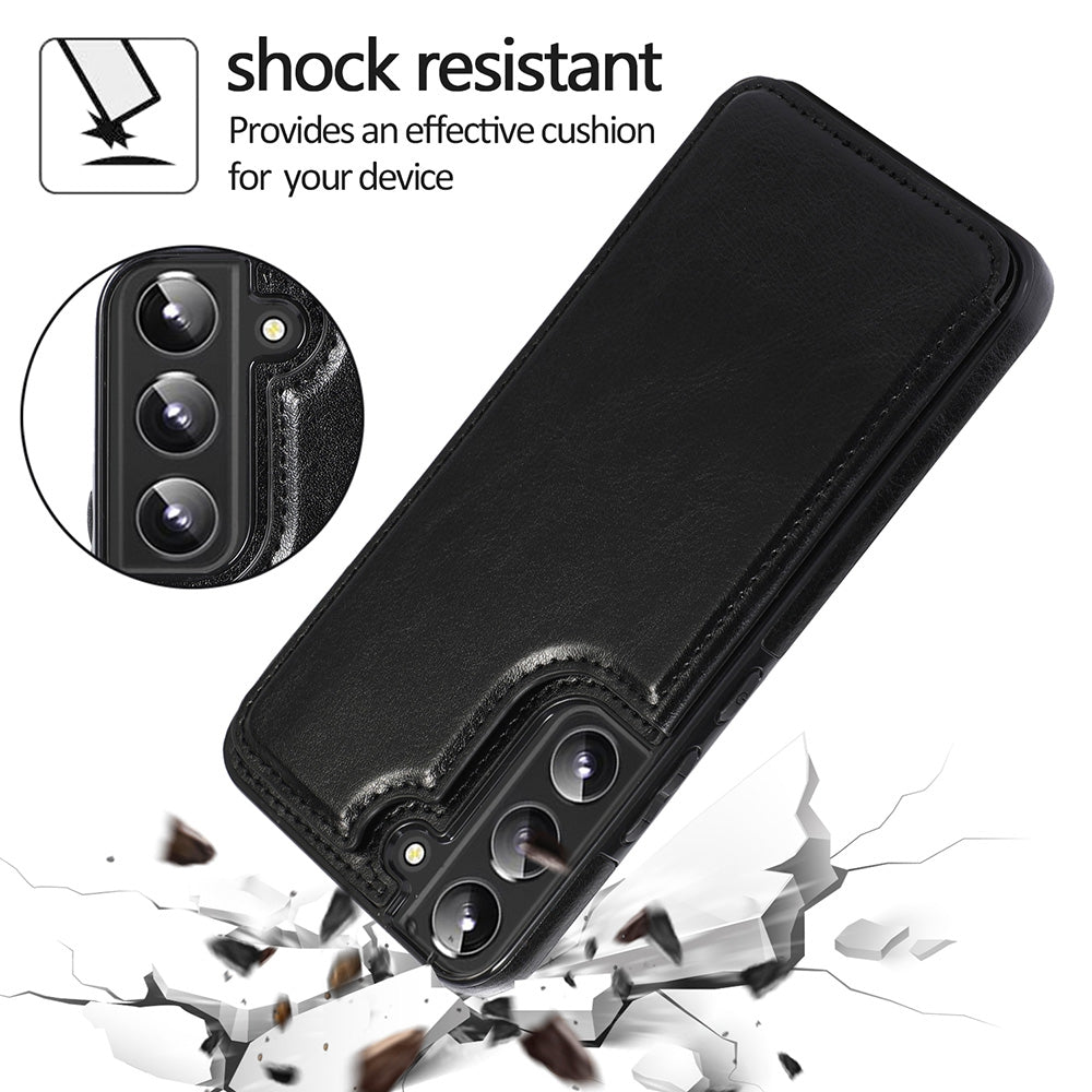 Samsung Galaxy S23 Leather Wallet Flip Case Cover - Black