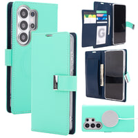 Thumbnail for Samsung Galaxy S26 Ultra Leather Wallet Flip MagSafe Case Cover - Black