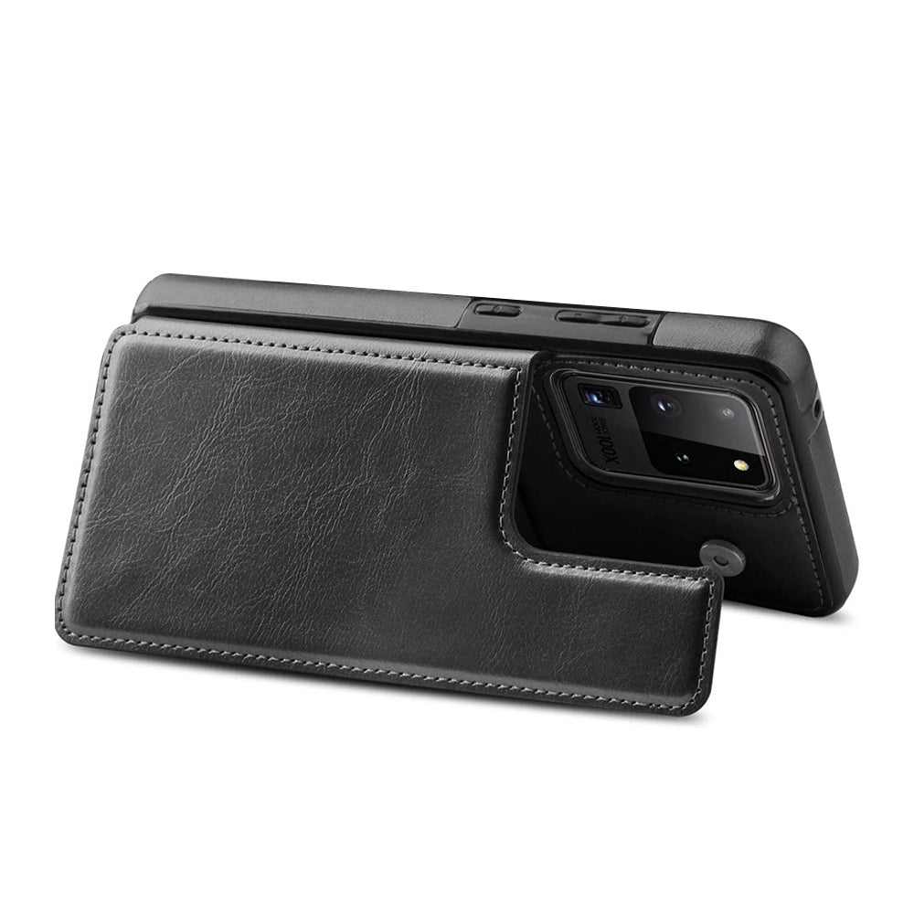 Back Flip Leather Wallet Cover Case for Samsung Galaxy S20 Ultra - Black