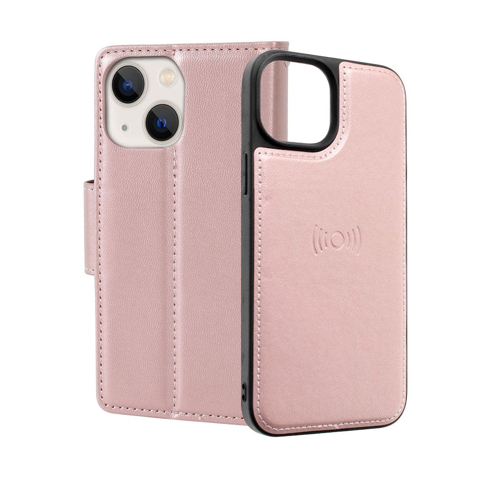iphone-13-leather-wallet-flip-magsafe-case-cover-black-166101 Black