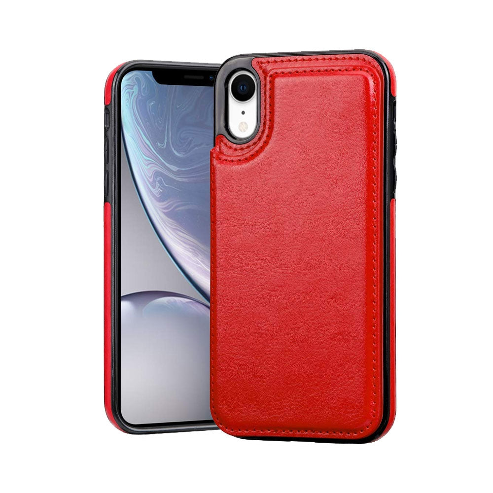 iPhone XR Leather Wallet Flip Case Cover - Black