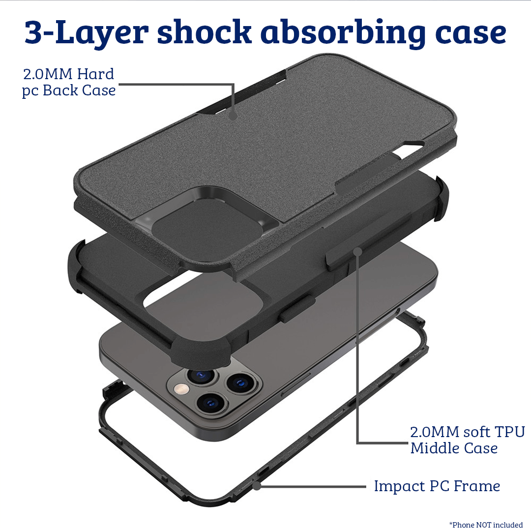 iPhone 13 Pro Compatible Case Cover With Premium Shockproof Heavy Duty Armor - Navy