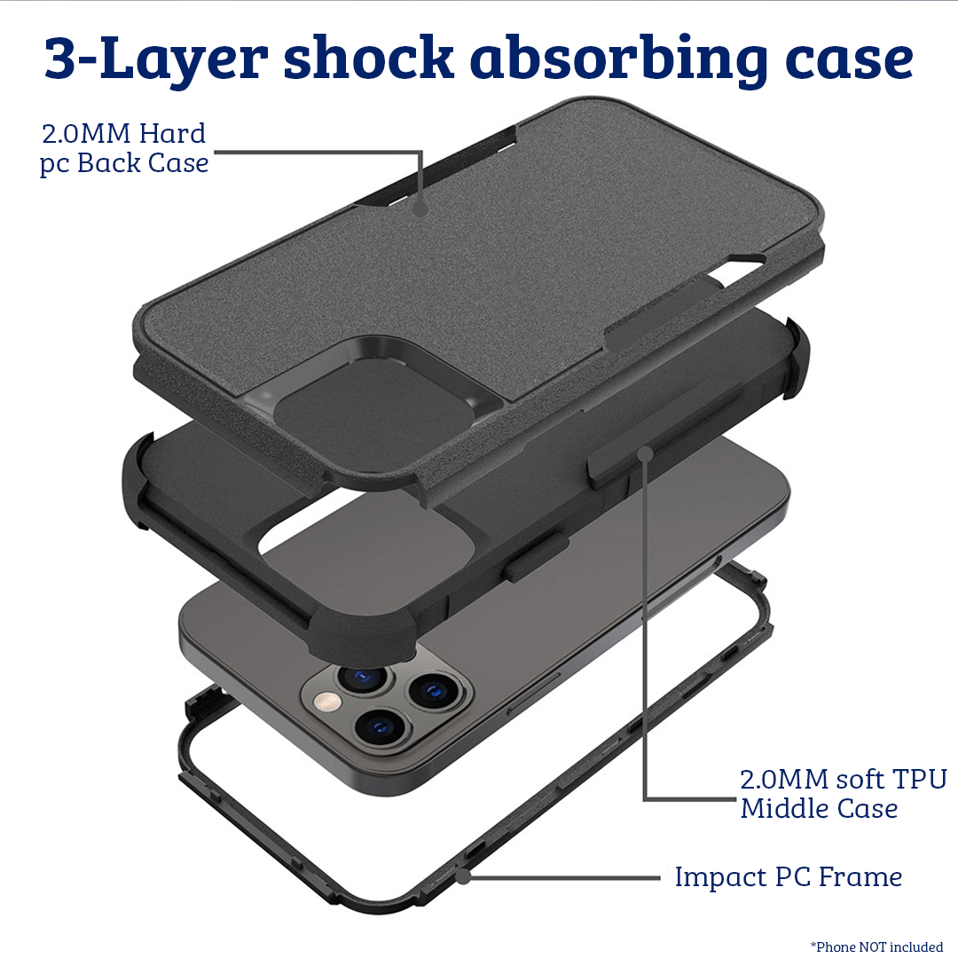 iPhone 13 Pro Compatible Case Cover With Premium Shockproof Heavy Duty Armor-Navy