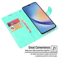 Thumbnail for Samsung Galaxy A15 Leather Wallet Flip Case Cover - Black