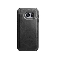 Thumbnail for Samsung Galaxy S7 Leather Wallet Flip Case Cover - Black