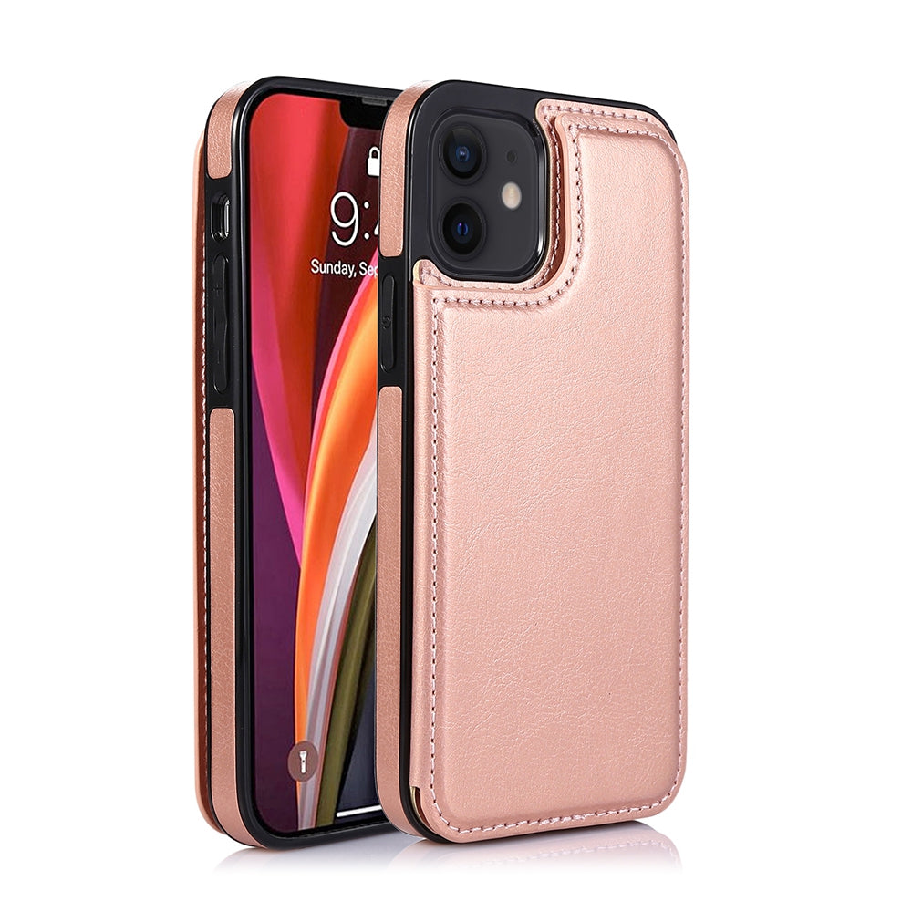 iPhone 11 Leather Wallet Flip Case Cover - Rose Gold