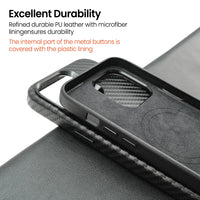 Thumbnail for iphone-15-pro-leather-wallet-flip-magsafe-case-cover-black-166330 Black