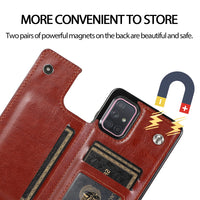 Thumbnail for Back Flip Leather Wallet Cover Case for Samsung Galaxy A71 - Blue