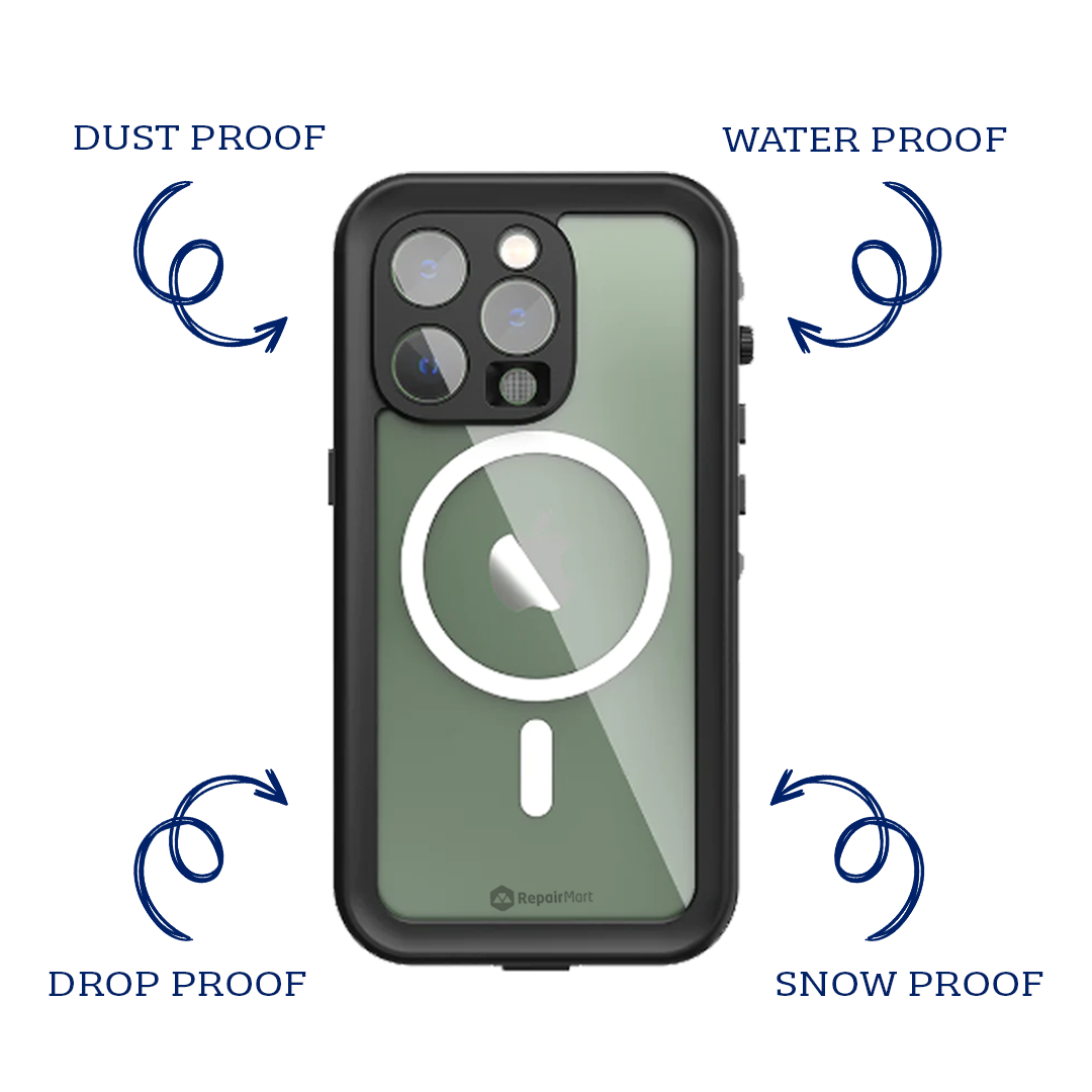 iPhone 15 Pro Tough Full Waterproof Case Cover: IP68 Rated, Wear & Shock-Resistant, and MagSafe Compatible