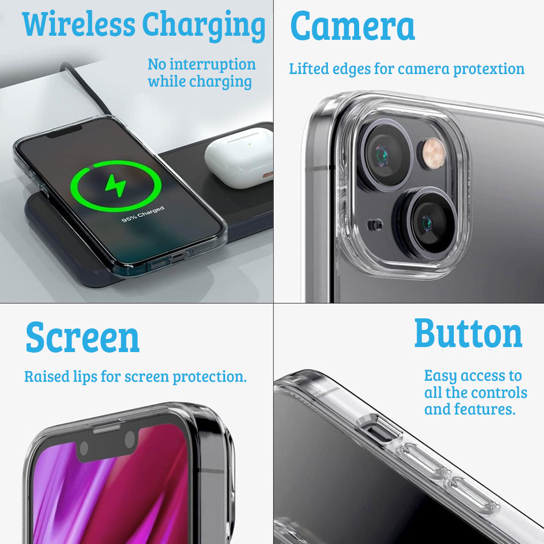 iPhone 16 Plus Slim Transparent Jelly Case Cover: Lightweight, Non-Slip, Tough Build, MagSafe Compatible