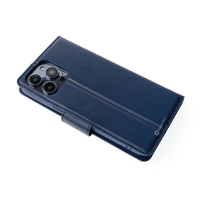 Thumbnail for iPhone 16 Compatible Case Cover With PU Flip Leather Wallet - Navy