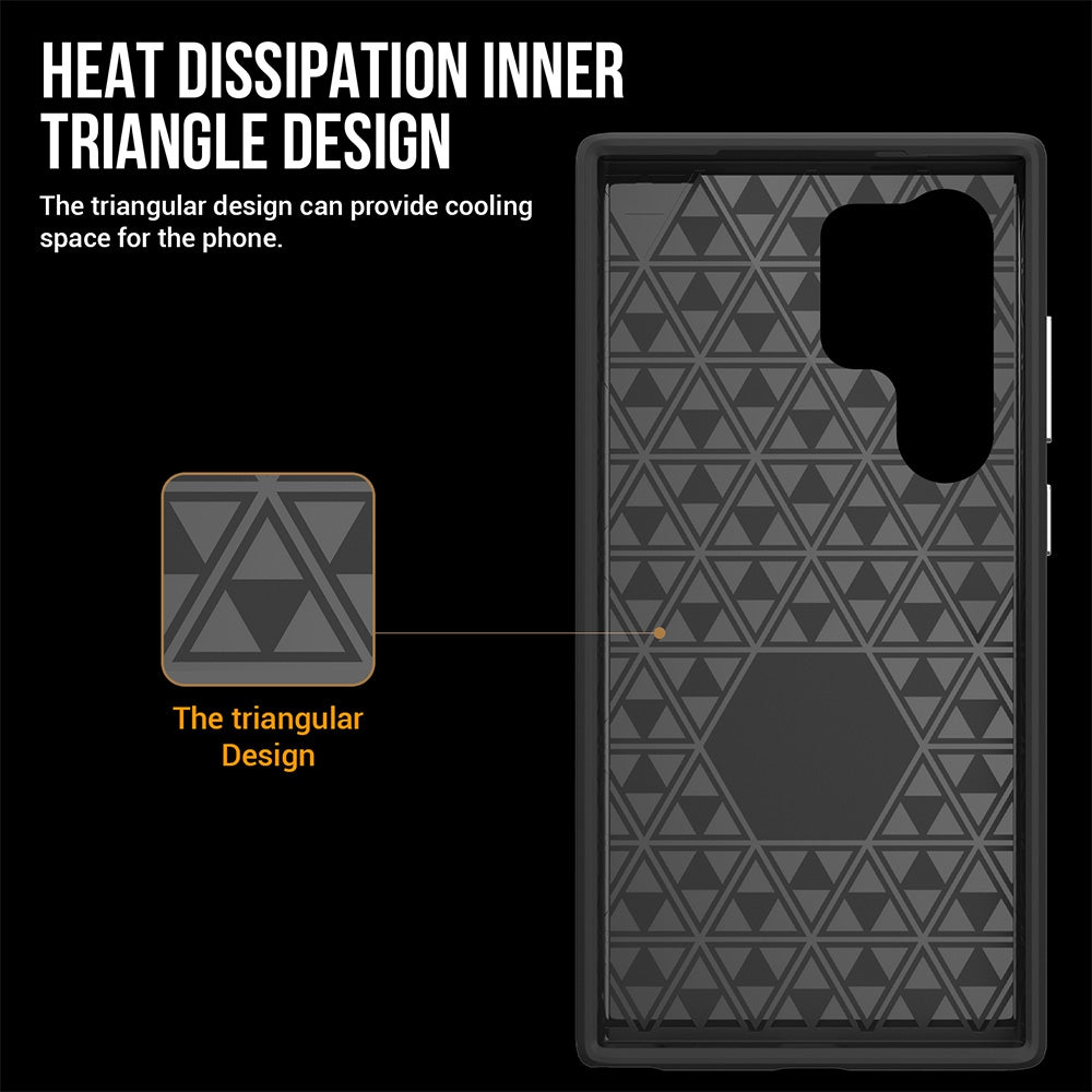 Samsung Galaxy S24 Ultra Heavy-Duty Armor Case Cover - Black