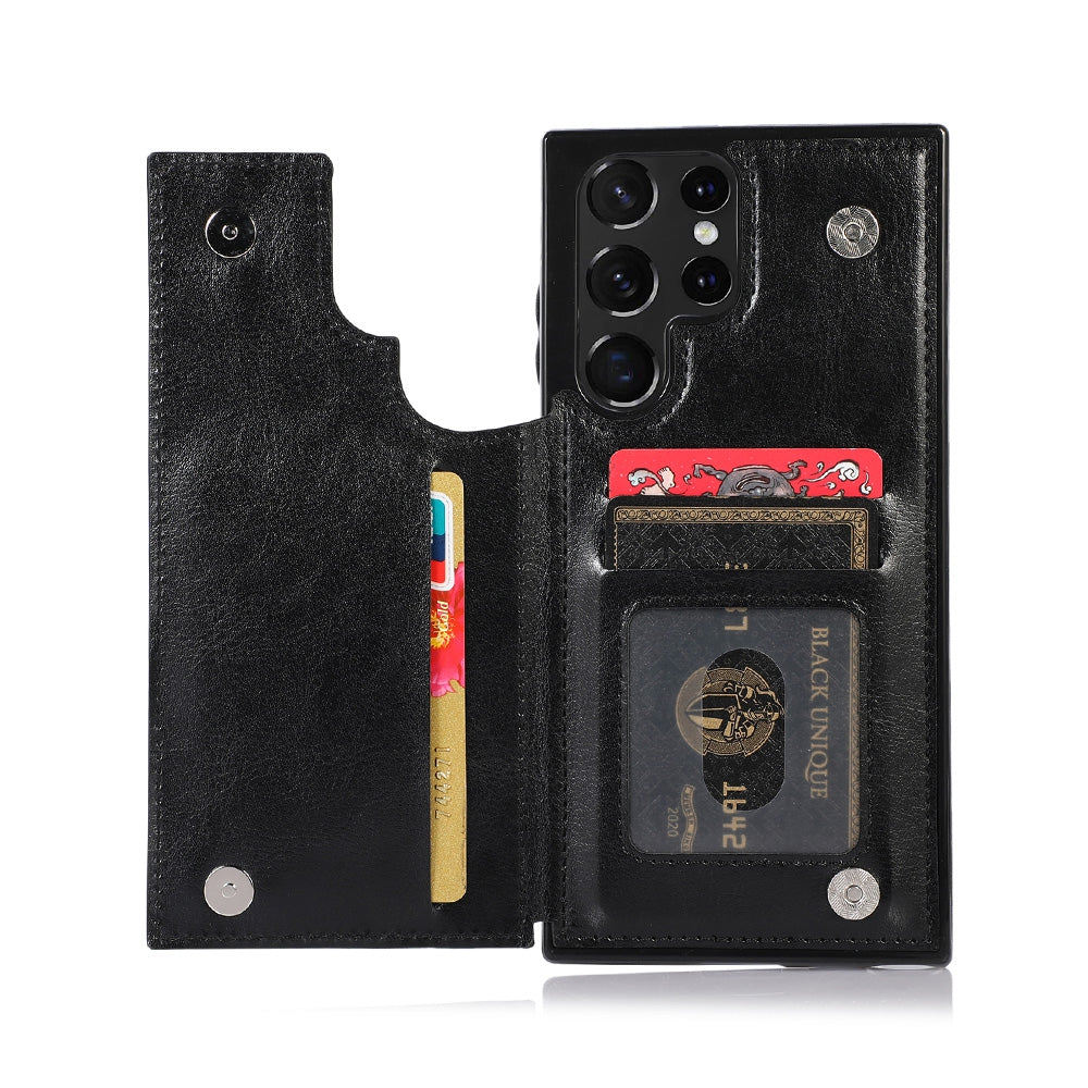 samsung-galaxy-s23-ultra-leather-wallet-flip-case-cover-black-19600 Black