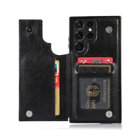 Thumbnail for samsung-galaxy-s23-ultra-leather-wallet-flip-case-cover-black-19600 Black