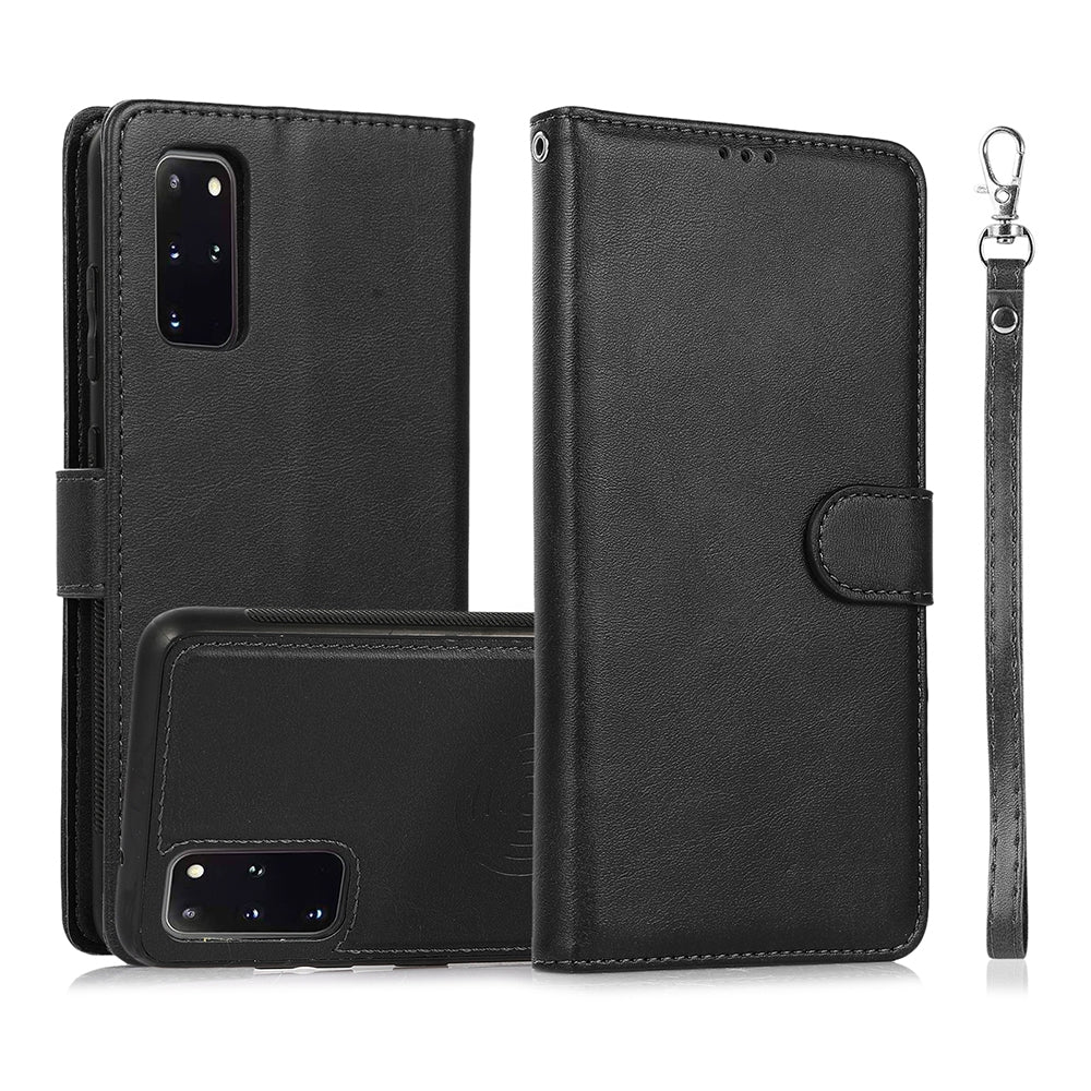 Samsung Galaxy S20 Plus Leather Wallet Flip MagSafe Case Cover - Black