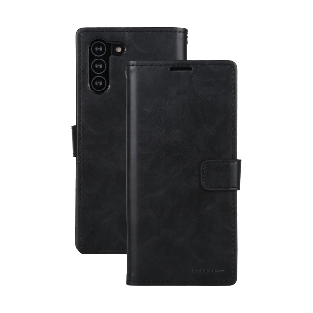 Samsung Galaxy S21 Plus Leather Wallet Flip Case Cover - Black