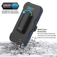 Thumbnail for iPhone X Heavy-Duty Armor Case Cover - Black