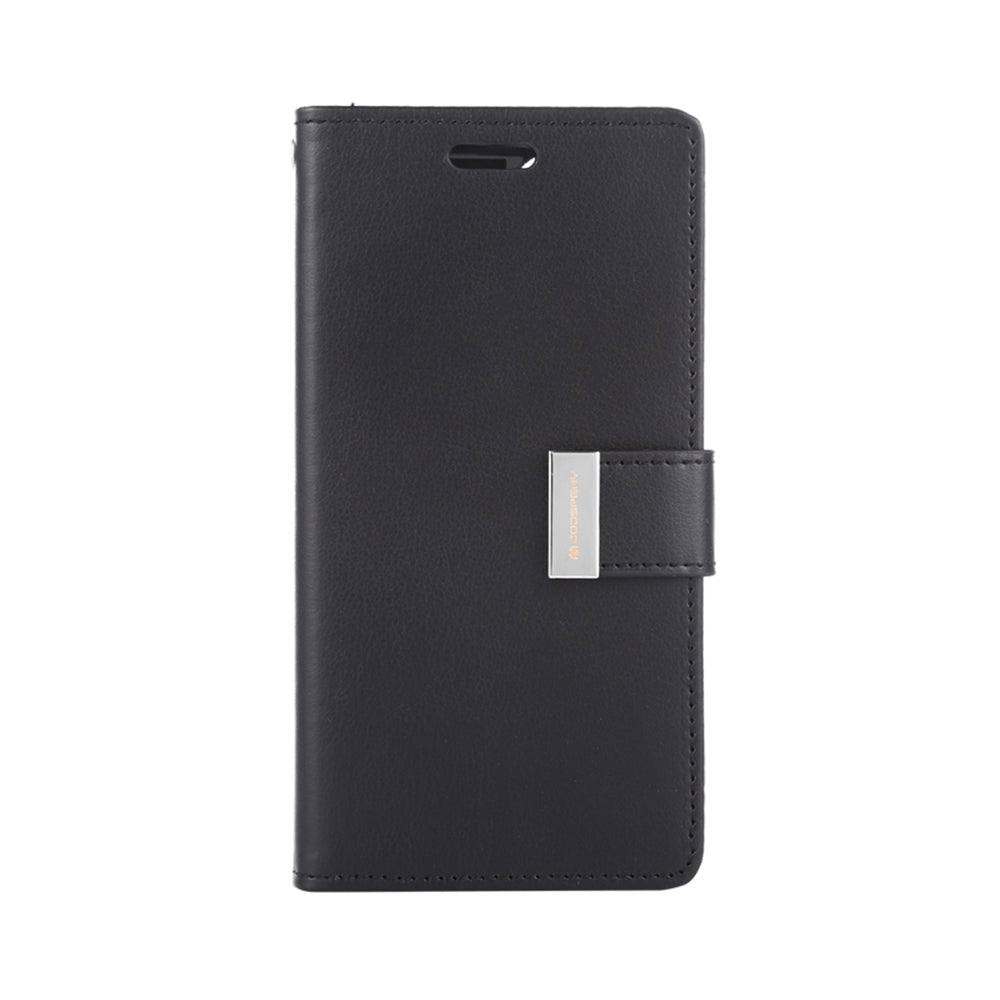 iphone-14-plus-leather-wallet-flip-case-cover-black-166095 Black