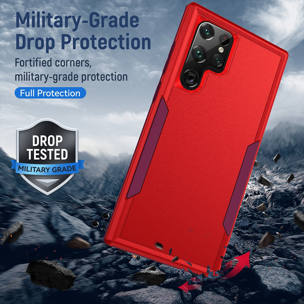 Dual Layer Shockproof Case Cover for Samsung Galaxy S22 Ultra - Black