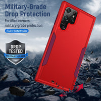 Thumbnail for Dual Layer Shockproof Case Cover for Samsung Galaxy S23 Ultra - Black