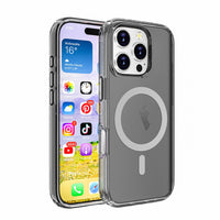 Thumbnail for iPhone 16 Clear Shockproof MagSafe Case Cover - Black