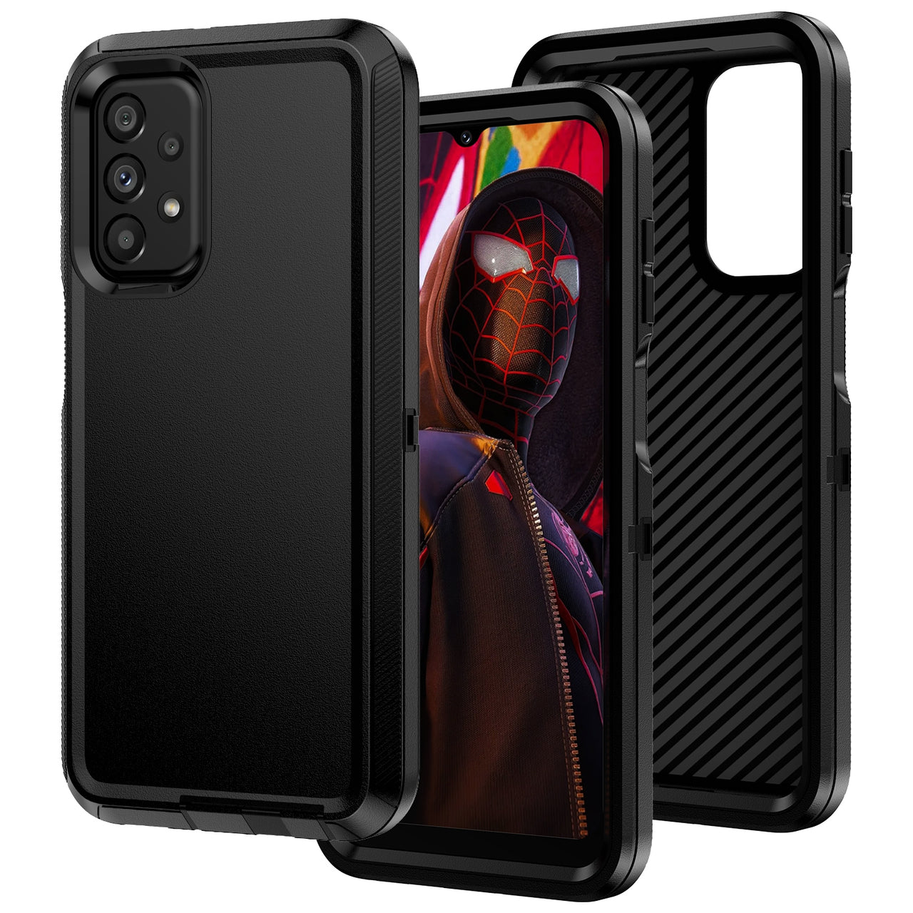 Samsung Galaxy A23 Heavy-Duty Armor Case Cover - Black
