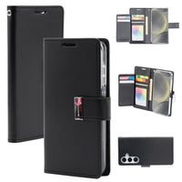Thumbnail for Samsung Galaxy S24 Plus Leather Wallet Flip Case Cover - Black