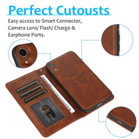 Thumbnail for iPhone XR Leather Wallet Flip MagSafe Case Cover - Black