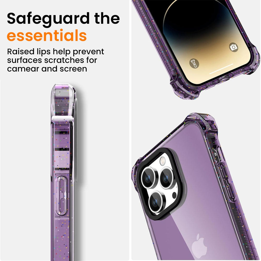 Bounce Impact Clear Shockproof Case Cover for iPhone 15-Clear - Black