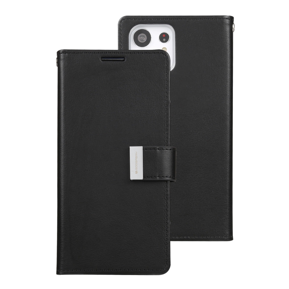 samsung-galaxy-s23-ultra-leather-wallet-flip-case-cover-black-21394 Black