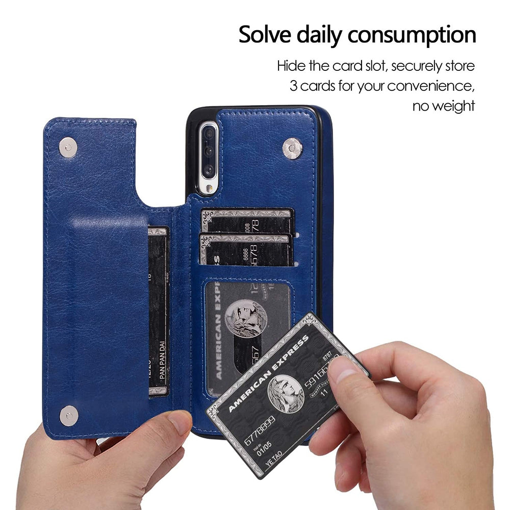 Back Flip Leather Wallet Cover Case for Samsung Galaxy A50 / A50s / A30s - Black