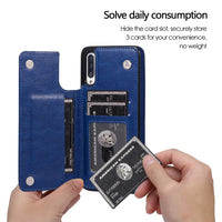 Thumbnail for Back Flip Leather Wallet Cover Case for Samsung Galaxy A50 / A50s / A30s - Black