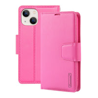 Thumbnail for Hanman PU Flip Leather Wallet Cover Case for iPhone 15 Plus - Black